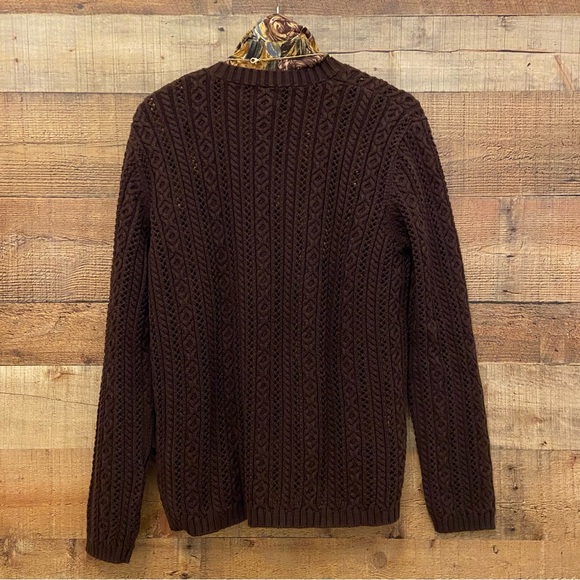 Lauren Ralph Lauren Dark Brown Cable Knit Sweater - Picture 7 of 10